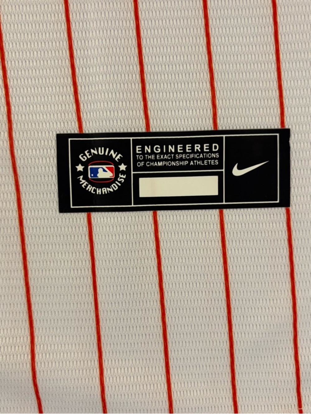 Nike White Pinstripe Phillies Phanatic Jersey with Green Mascot - Picture 3 of 9